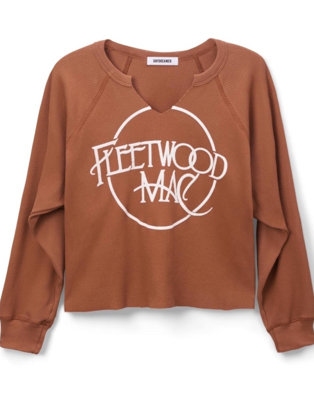 Daydreamer Rust Brown Fleetwood Mac Thermal Long Sleeve Tee